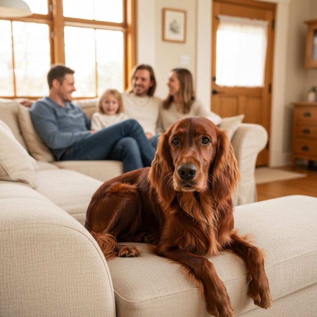 Setter zuhause auf dem Sofa