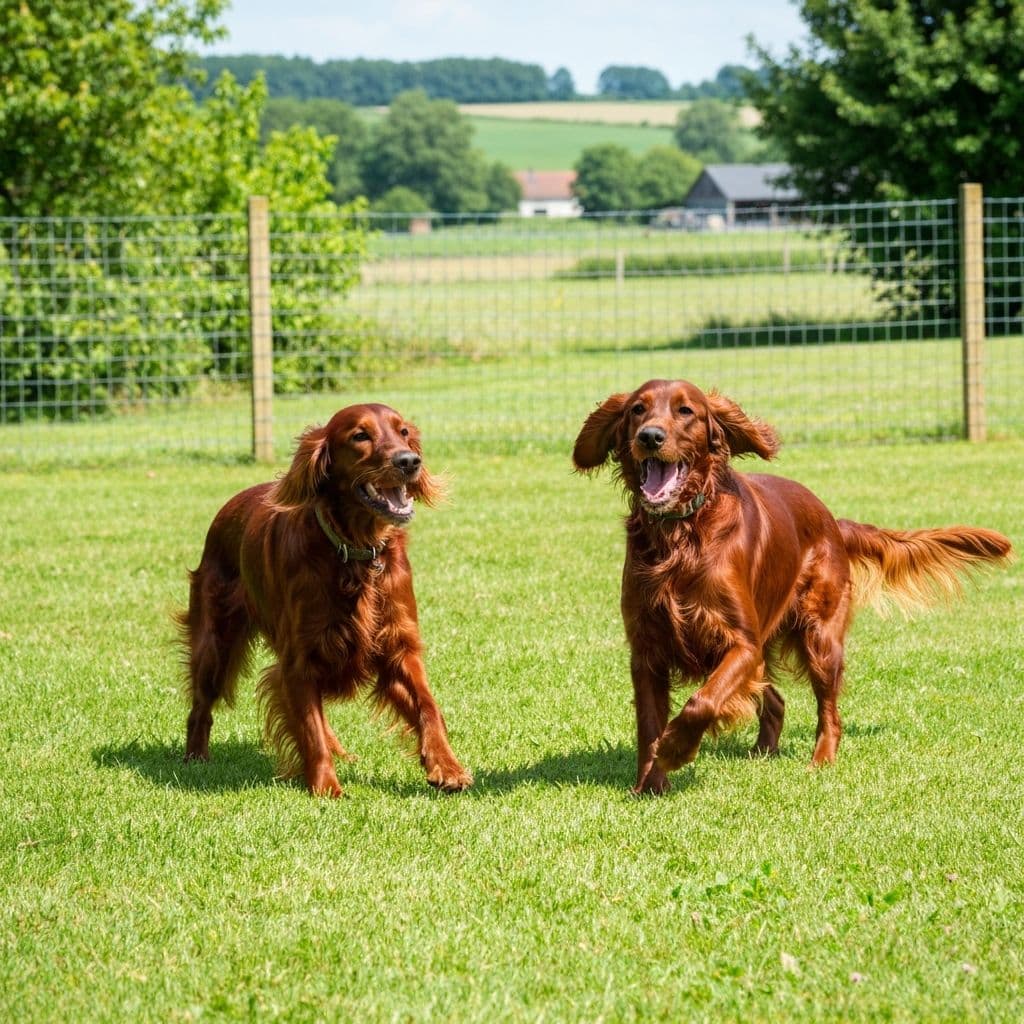 Setter spielen im Garten