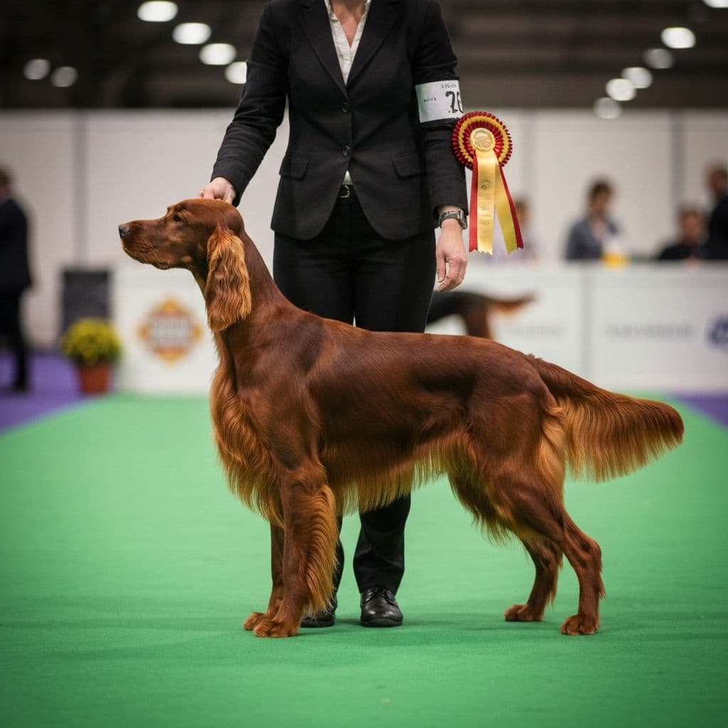 Irish Red Setter im Ausstellungsring